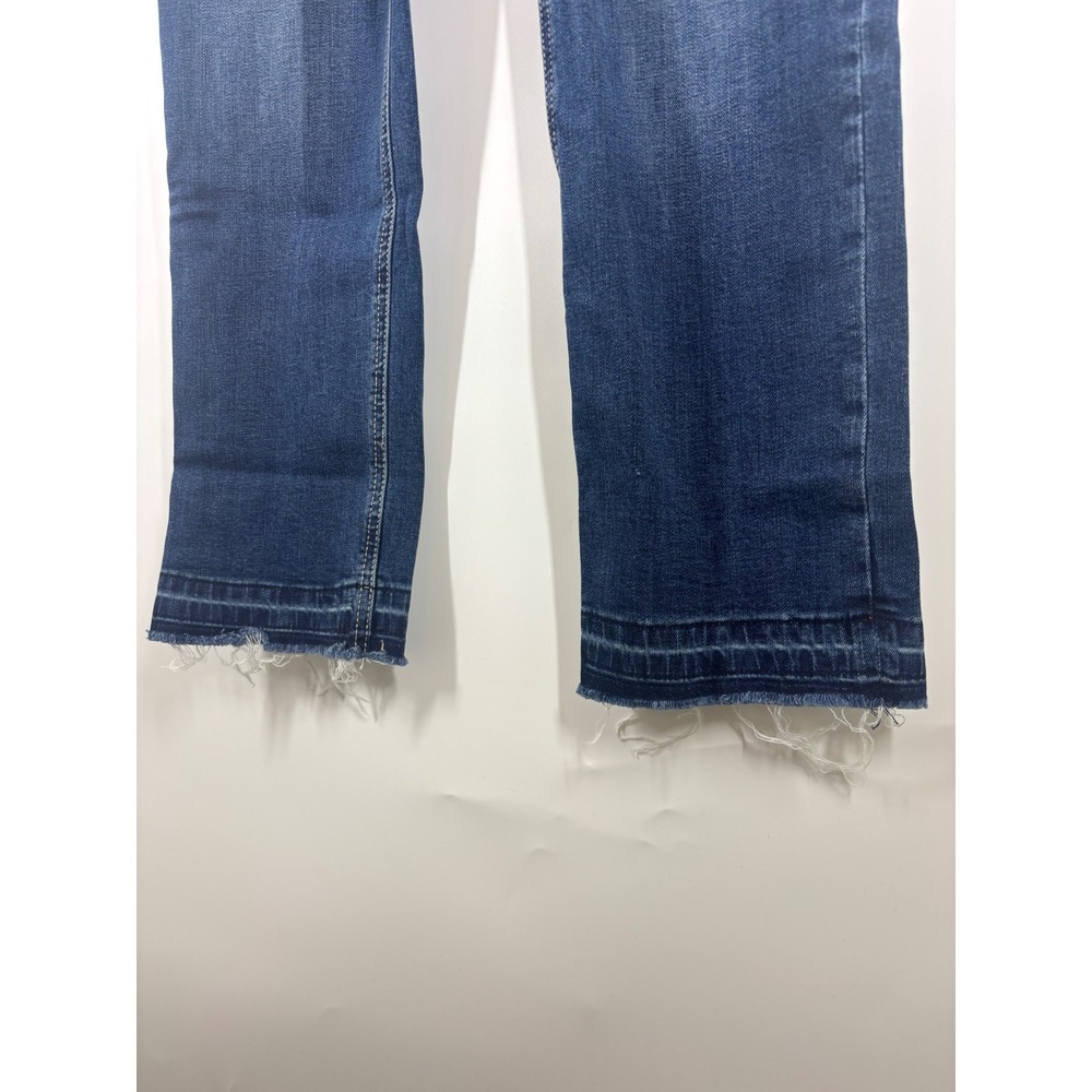 Kut from the Kloth Catherine Boyfriend Jeans Blue Frayed Hem Size 10 Medium Wash - Picture 3 of 4